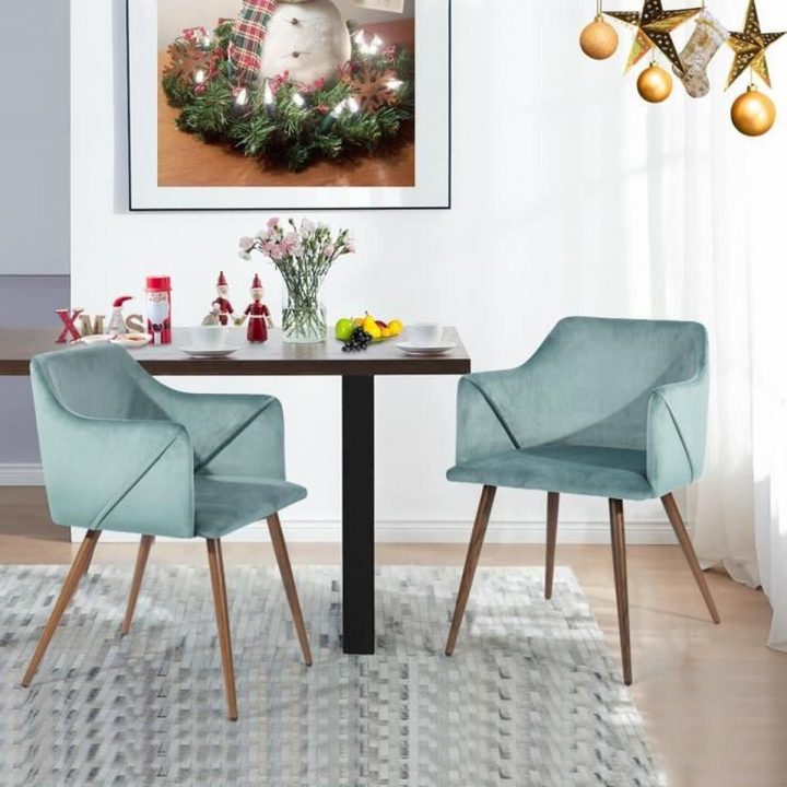 Lot De 2 Salle À Manger Housse De Chaise Scandinave Avec tout Fauteuil Salle À Manger Accoudoirs