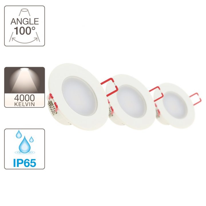 Lot De 3 Spots Led Intégrés – 345 Lumens – Spéciale Salle De Bain tout Spot Led Encastrable Salle De Bain Ip65 Etanche