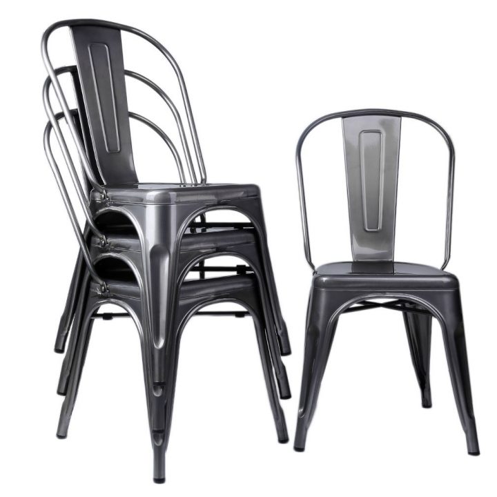 Lot De 4 Chaises De Salle À Manger Style Industriel En Métal intérieur Chaise Salle A Manger Pas Cher Lot De 4