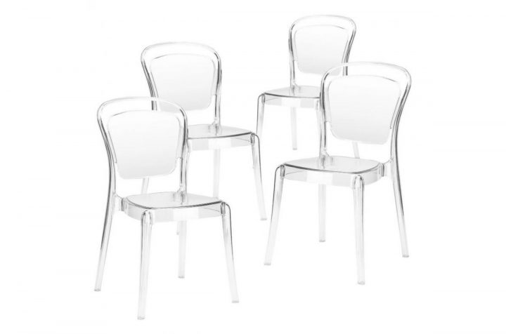 Lot De 4 Chaises Empilables Transparent Clarissy Plus D'infos tout Chaise Salle A Manger Pas Cher Lot De 4