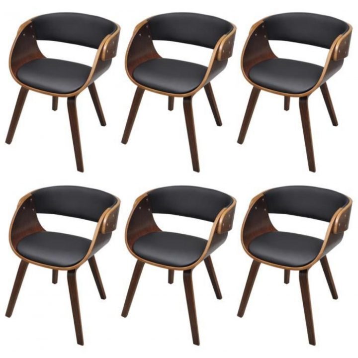 Lot De 6 Chaises À Accoudoirs Salle À Manger Brun tout Fauteuil Salle À Manger Accoudoirs
