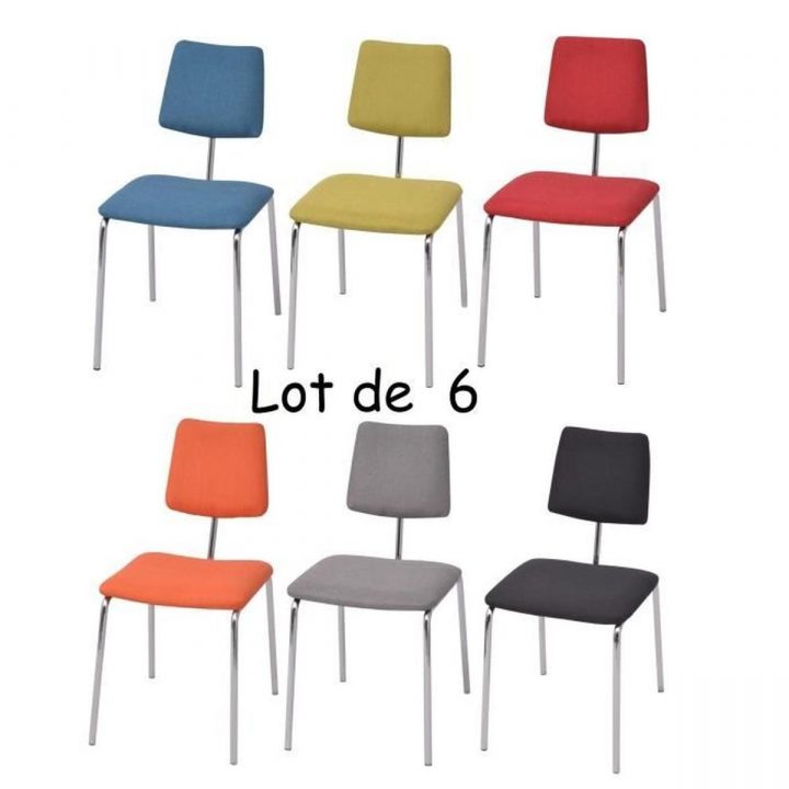 Lot De 6 Chaises De Salle À Manger Colorés Multicolore En serapportantà Chaise Salle A Manger Pas Cher Lot De 6