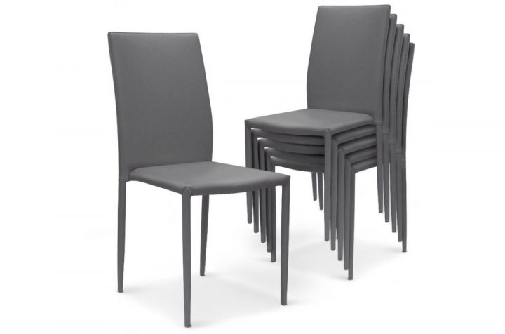 Lot De 6 Chaises Empilables Gris Praia Plus D'infos avec Chaise Salle A Manger Pas Cher Lot De 6
