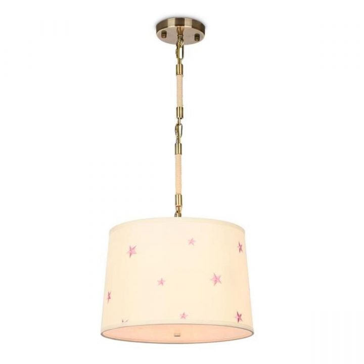 Lustre Suspension Enfant – E27 – Tissu Et Lin – Ø38 X H.80 encequiconcerne Lustre Chambre Bébé Garçon
