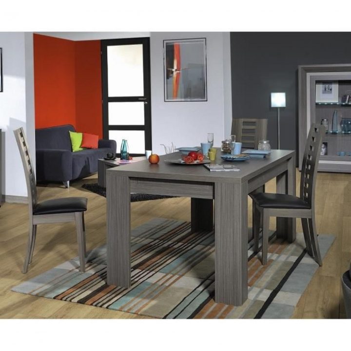 Lynea Table Rect. Bois Gris Et Laque L180/260 Cm avec Salle À Manger Complète But
