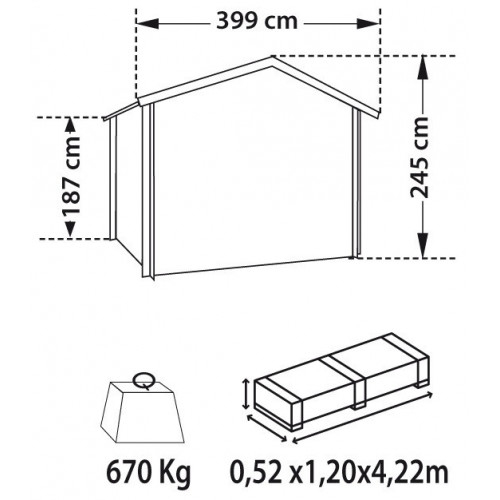 Madeira Abri De Jardin Bois Traité 10M2 – 28 Mm – Aloha serapportantà Abri De Jardin 10M2