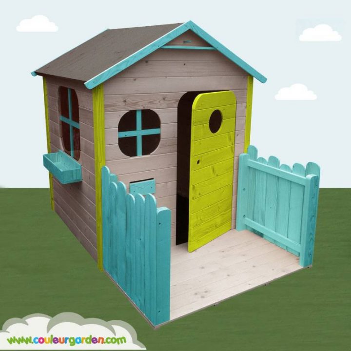 Maison De Jardin Enfant Avec Terrasse Version Colorée pour Maison De Jardin Jouet