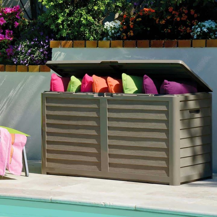 Malle Coffre De Rangement En Résine 420L Encequiconcerne intérieur Malle De Jardin