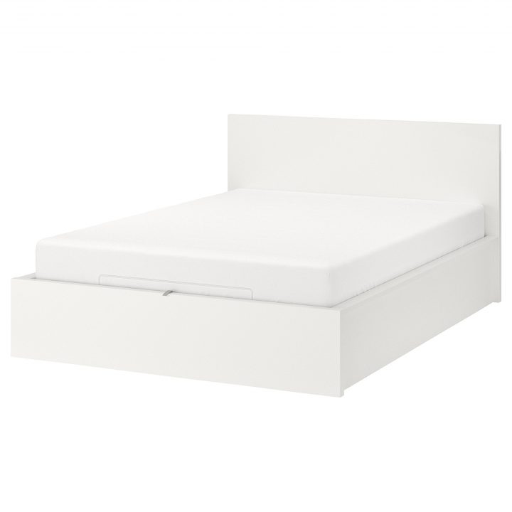 Malm Cadre Lit Coffre – Blanc – Ikea à Coffre De Rangement Extérieur Ikea