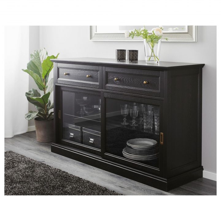 Malsjö Sideboard-Grundelement – Schwarz Gebeizt – Ikea destiné Ikea Bahut Salle Manger