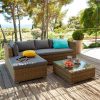 Mario Salon De Jardin Gris Et Marron Effet Rotin Tressé (4 À avec Cdiscount Salon De Jardin