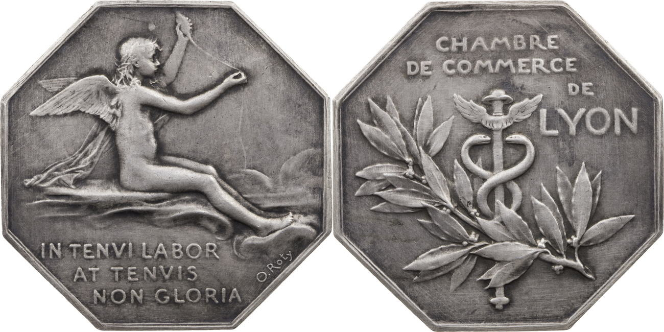 Medaille O. J. Frankreich, Lyon Chambre De Commerce De Lyon (V. O. Roty) Vf  Mattiert, Berieben encequiconcerne Chambre Des Commerces Lyon