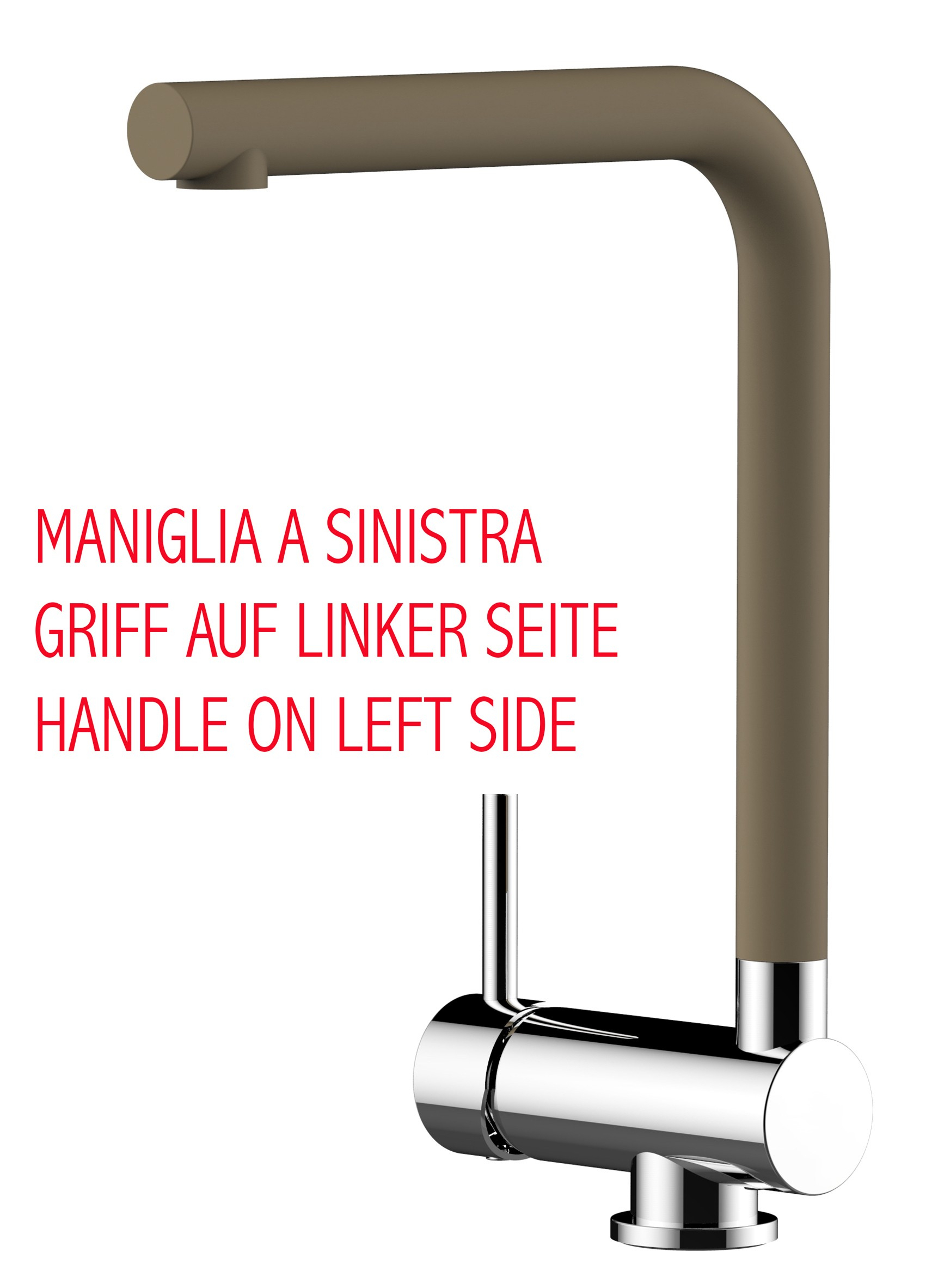 Mélangeur Évier Cuisine Rabattable 6Cm Orientable Quartz Sable - Sous  Fenêtre Bec Pivotant Poignée À Gauche - Vizio Cucina à Robinet Pliable Sous Fenetre