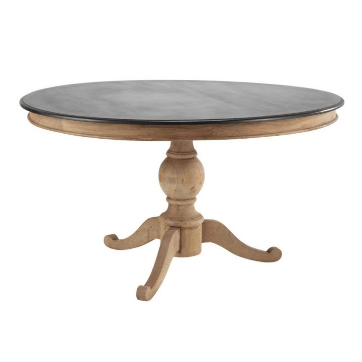 Mesa De Comedor Redonda De Mango Gris Pizarra Diam. 140 Cm intérieur Table Salle A Manger 140 Cm