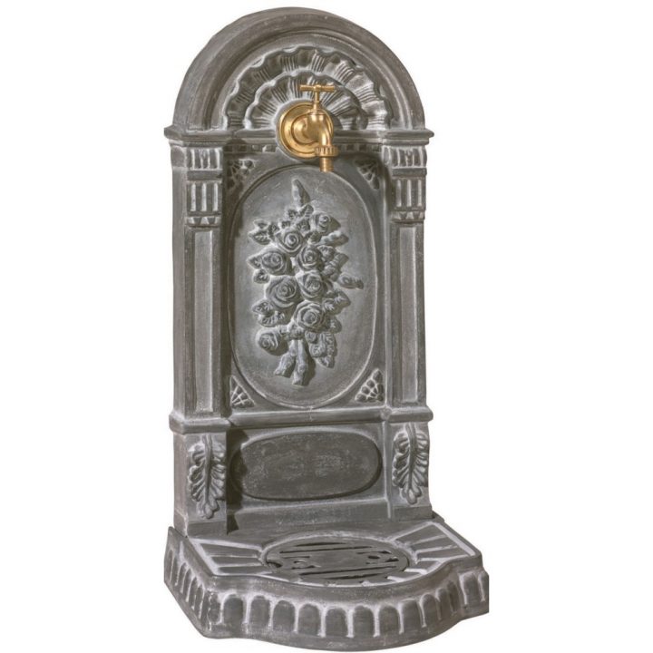 Métal Fontaine Murale Fontaine De Jardin Avec Robinet En pour Robinet Extérieur Fontaine