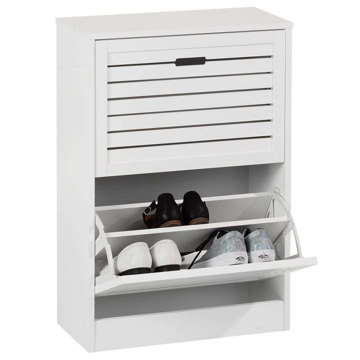 Meuble À Chaussures Adria, 2 Abattants, Blanc Mat à Meuble Chaussures But