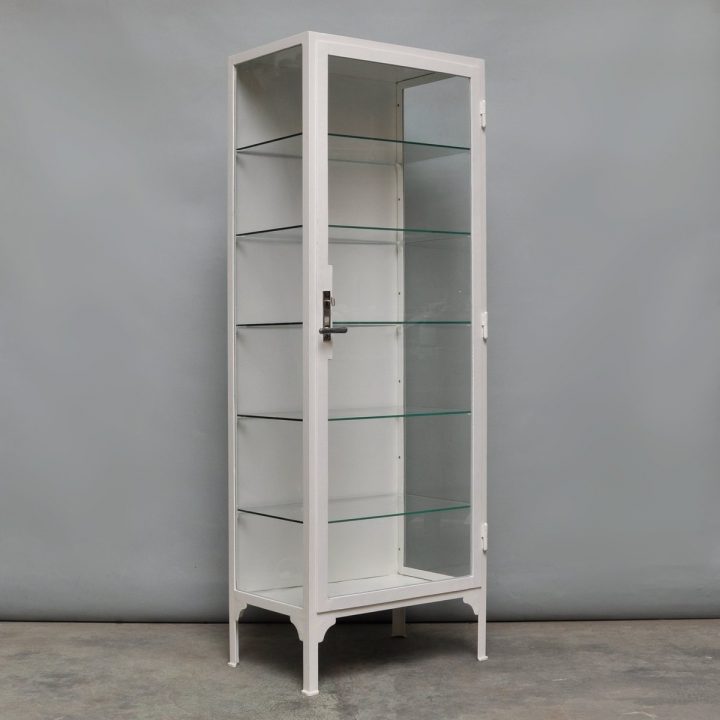 Meuble Avec Vitrine Industriel En Acier Et Verre, 1940S En à Meuble Vitrine Meuble Avec Vitrine Industriel En Acier Et Verre, 1940S En à Meuble Vitrine