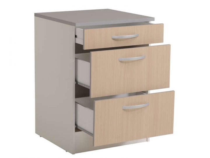 Meuble Bas 60 Cm 1 Tiroir + 2 Caissons Spoon Color Coloris à Conforama Salle De Bain