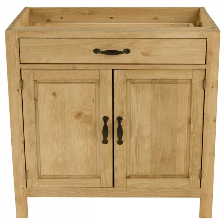 Meuble Bas Pin Massif 120 Cm 2 Portes 1 Tiroir Chamonix encequiconcerne Meuble Bas A Tiroir