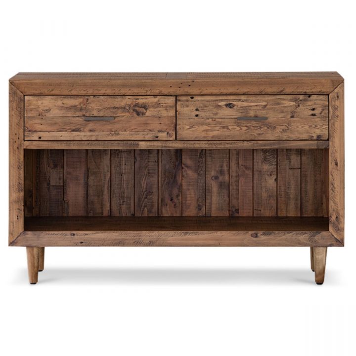 Meuble Bas Rangement Bois 2 Tiroirs 130X à Meuble Bas A Tiroir