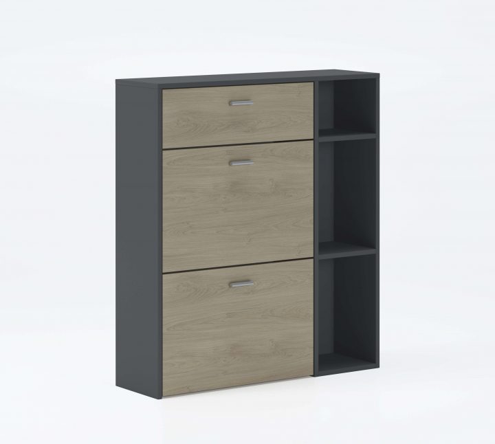 Meuble Chaussures Wind Gris Anthracite Et Puccini encequiconcerne Meubles À Chaussures But