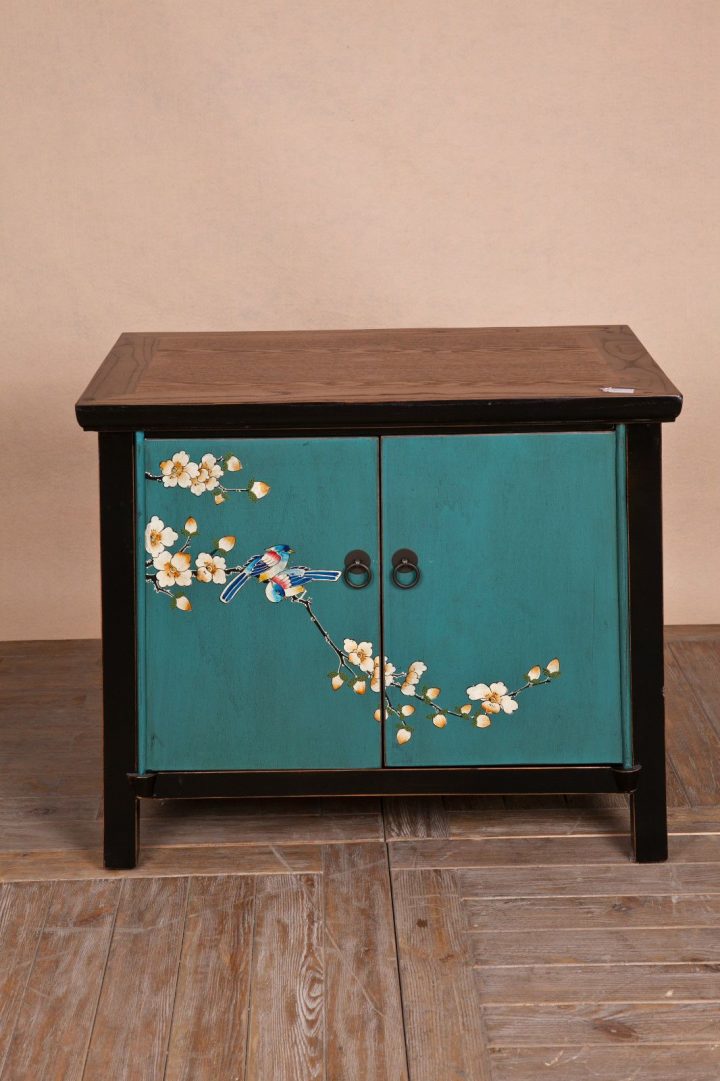 Meuble Chinois Chevet Petit Buffet Peint À La Main avec Petit Meuble Chinois