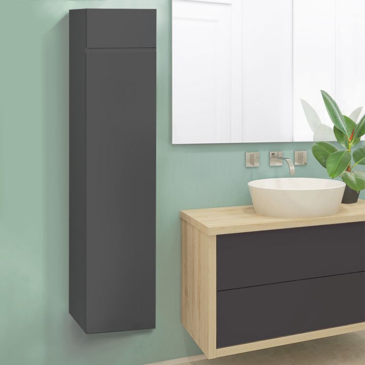 Meuble Colonne Suspendu Gris Lila Pour Salle De Bain Idmarket destiné Colonne Salle De Bain Suspendu