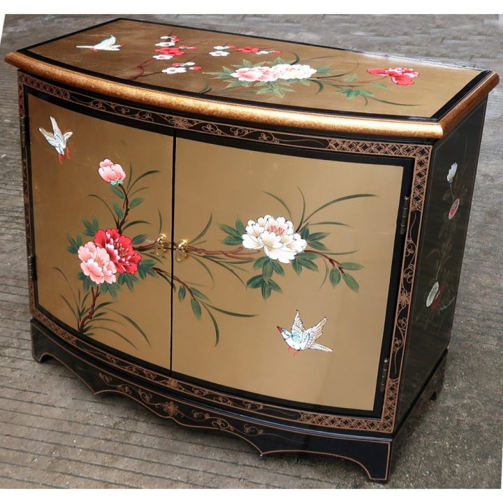 Meuble Commode Buffet Chinois Laque Dorée | Meubles pour Petit Meuble Chinois