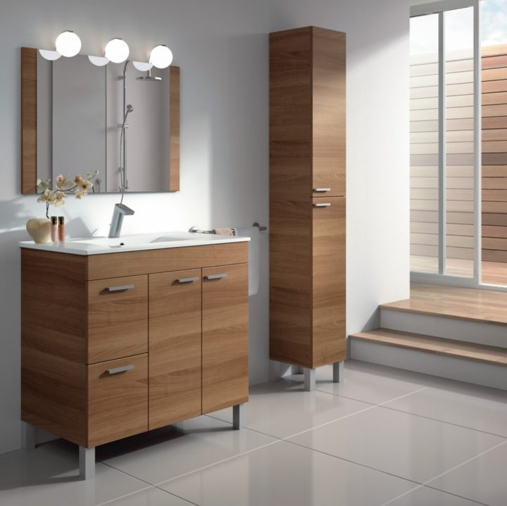 Meuble De Salle De Bain Corsica Noyer Naturel Pas Cher encequiconcerne But Meuble De Salle De Bain