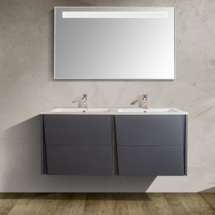 Meuble De Salle De Bain Double Basque Moon En 120 Cm à Meuble Salle De Bain 130 Cm Meuble De Salle De Bain Double Basque Moon En 120 Cm à Meuble Salle De Bain 130 Cm