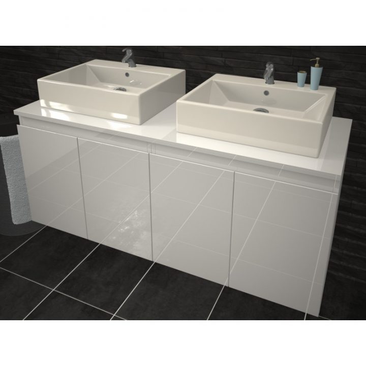 Meuble De Salle De Bain Double Vasque 120 Cm Blanc Laqué destiné Meuble Salle De Bain 130 Cm Meuble De Salle De Bain Double Vasque 120 Cm Blanc Laqué destiné Meuble Salle De Bain 130 Cm