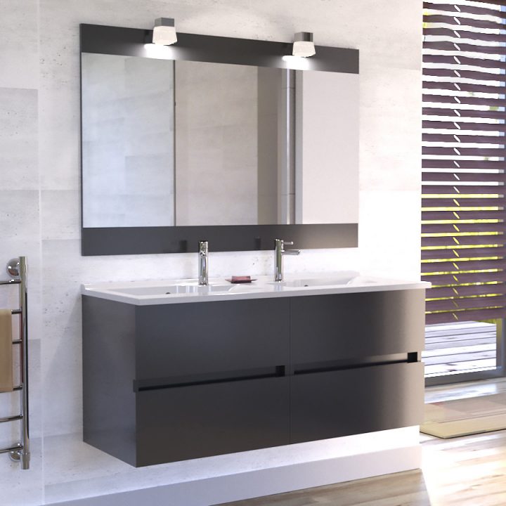 Meuble De Salle De Bain Double Vasque – Creazur France tout Double Vasque 140 Cm