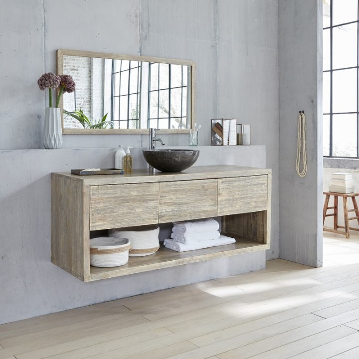 Meuble De Salle De Bain En Bois D'Hévéa Suspendu 150 tout Meuble Salle De Bain Placo Meuble De Salle De Bain En Bois D'Hévéa Suspendu 150 tout Meuble Salle De Bain Placo