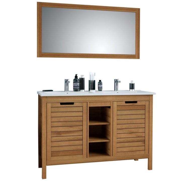 Meuble De Salle De Bain En Eucalyptus Bahamas Pas Cher destiné Meuble Salle De Bain Pas Cher But