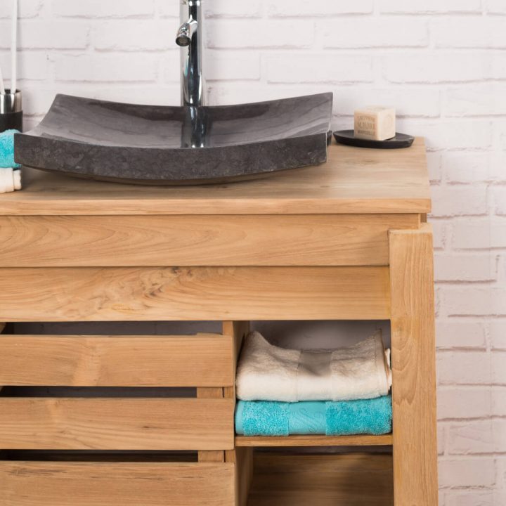 Meuble De Salle De Bain En Teck Zen 85Cm concernant Meuble Salle De Bain Pas Chere Meuble De Salle De Bain En Teck Zen 85Cm concernant Meuble Salle De Bain Pas Chere