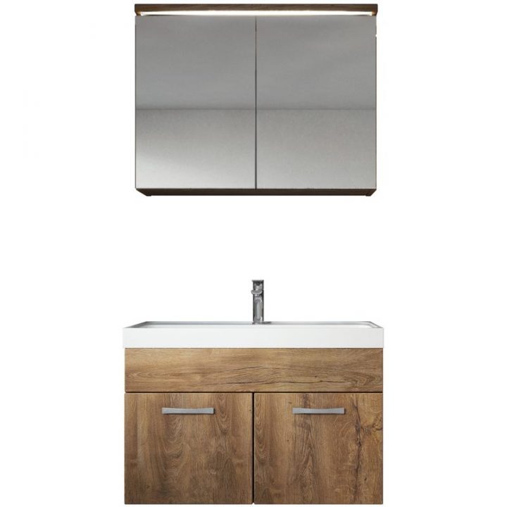 Meuble De Salle De Bain Paso 02 80X40Cm Lavabo Lefkas à Meuble Salle De Bain Profondeur 40 Cm