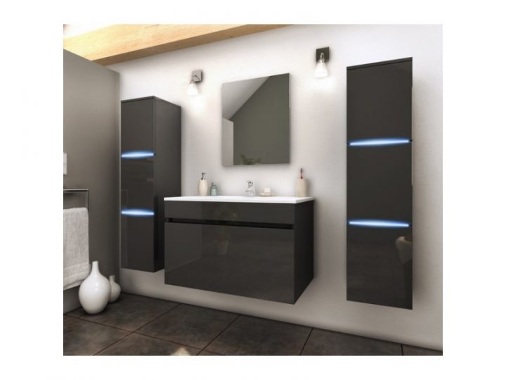 Meuble De Salle De Bain Simple Vasque 80 Cm + 2 Colonnes serapportantà Conforama Salle De Bain