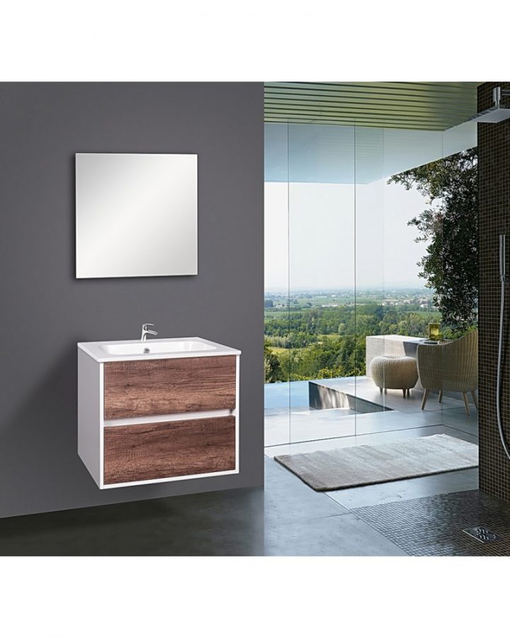 Meuble De Salle De Bain Sous Vasque 2 Tiroirs Ginger 60 Pas Cher Haut De  Gamme intérieur Meuble Sdb Pas Cher