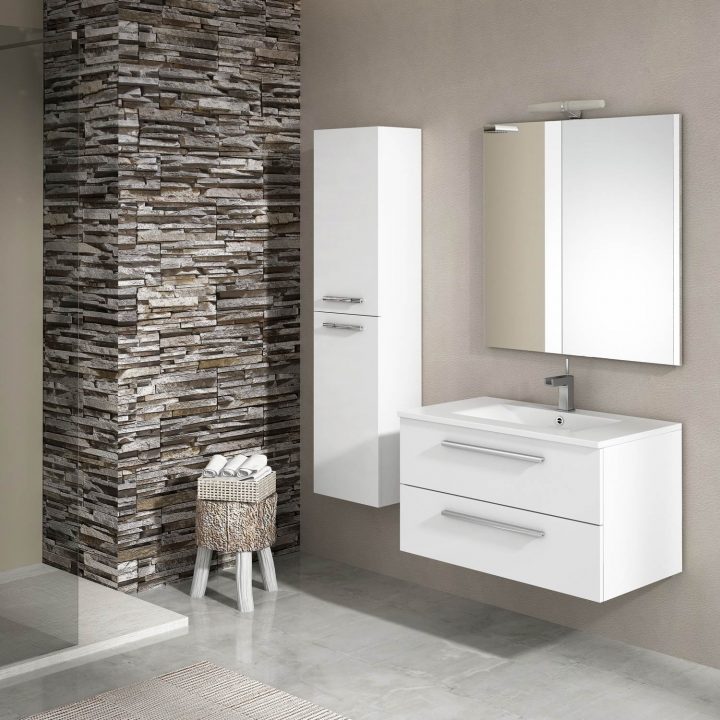 Meuble De Salle De Bain Suspendu Cordoba 80 Cm Blanc Brillant concernant Meuble Salle De Bain Blanc Laqué Brillant Meuble De Salle De Bain Suspendu Cordoba 80 Cm Blanc Brillant concernant Meuble Salle De Bain Blanc Laqué Brillant