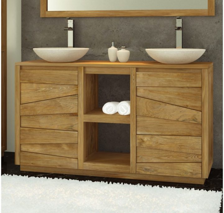 Meuble De Salle De Bain Teck Massif Groovy – Mobilier De destiné Meuble Salle De Bain Bois Meuble De Salle De Bain Teck Massif Groovy – Mobilier De destiné Meuble Salle De Bain Bois
