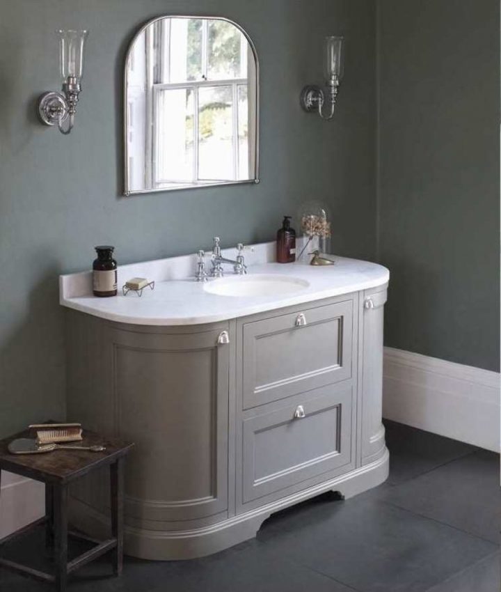 Meuble De Salle De Bain Traditionnel Simple Vasque Olive pour Meuble Salle De Bain À Poser Au Sol