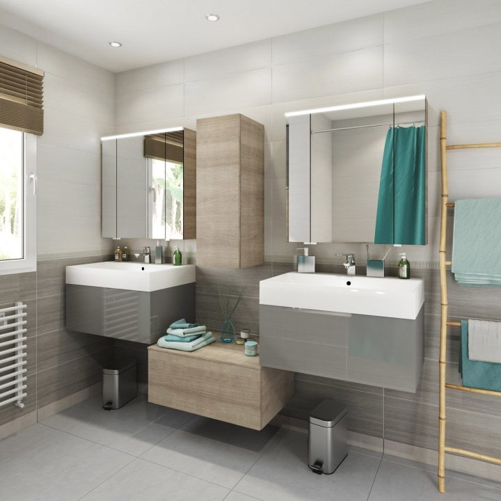 Meuble De Salle De Bains De 60 À 79, Gris / Argent, Neo à Leroy Merlin Salle De Bain Meuble De Salle De Bains De 60 À 79, Gris / Argent, Neo à Leroy Merlin Salle De Bain