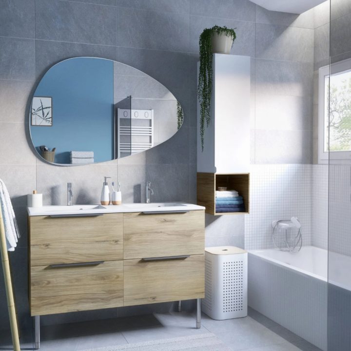Meuble De Salle De Bains Effet Bois Avec Tiroirs | Leroy destiné Leroy Merlin Salle De Bain Meuble Meuble De Salle De Bains Effet Bois Avec Tiroirs | Leroy destiné Leroy Merlin Salle De Bain Meuble