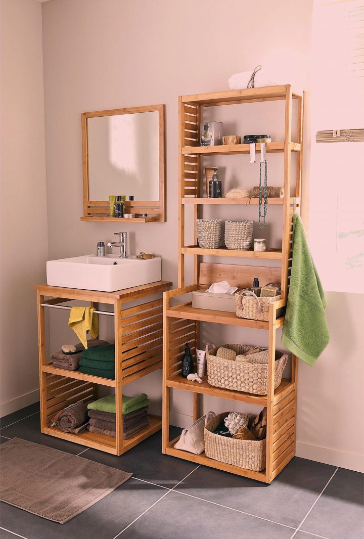 Meuble De Salle De Bains Simple Vasque L.60 X H.85 X P.50 Cm tout Meuble 50 Cm De Large Meuble De Salle De Bains Simple Vasque L.60 X H.85 X P.50 Cm tout Meuble 50 Cm De Large