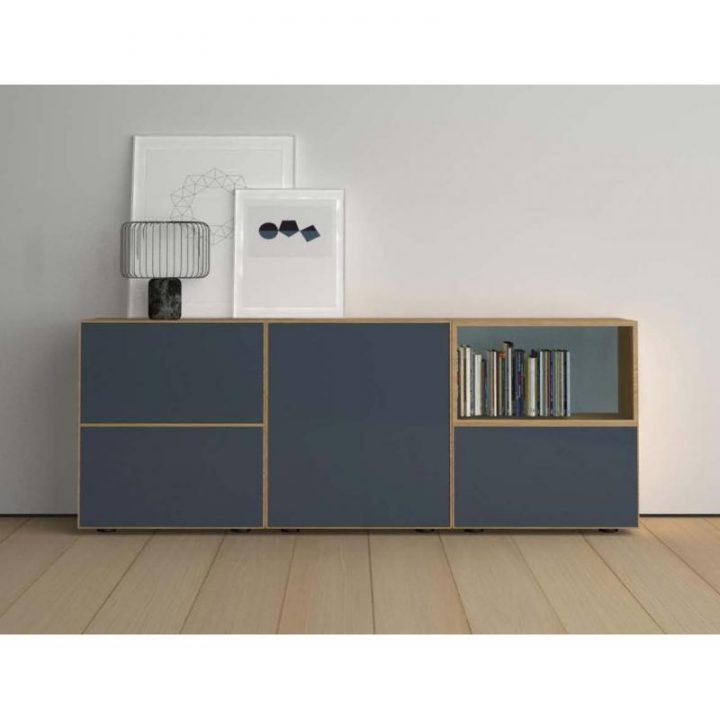 Meuble De Salon Lauki Chêne/Sapphire – Treku destiné Meuble Treku