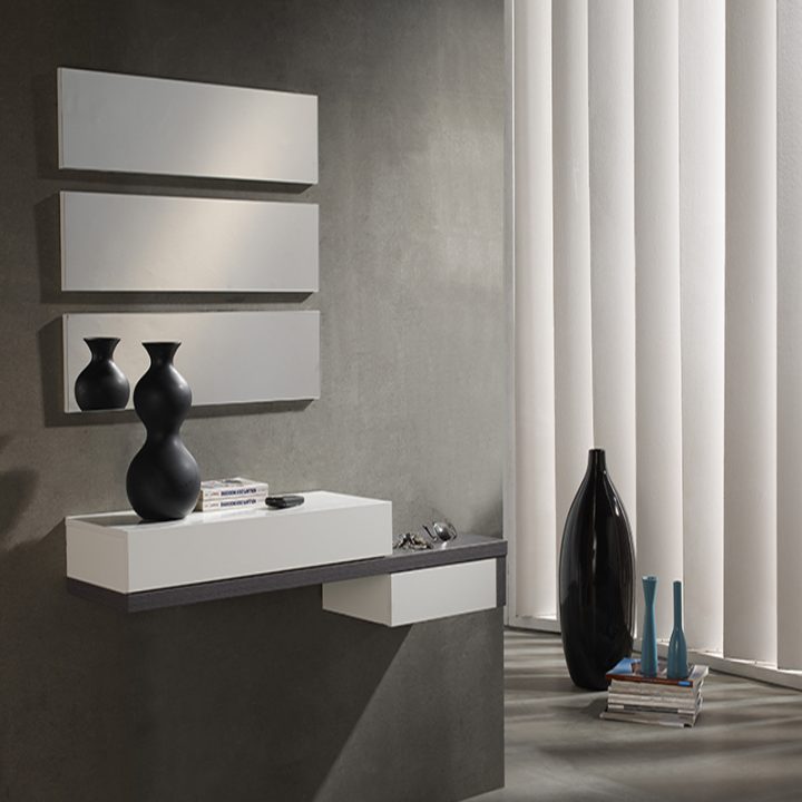 Meuble D'Entrée Avec Moderne Blanc Et Gris Moderne tout Petit Meuble D Entrée