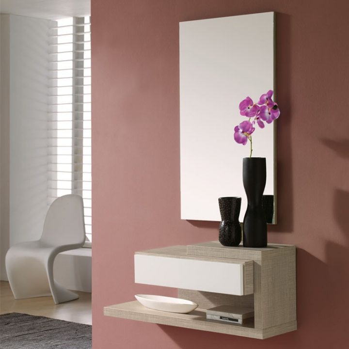 Meuble D'Entrée Chêne Clair + Miroir Reca – Univers Petits à Petit Meuble D Entrée