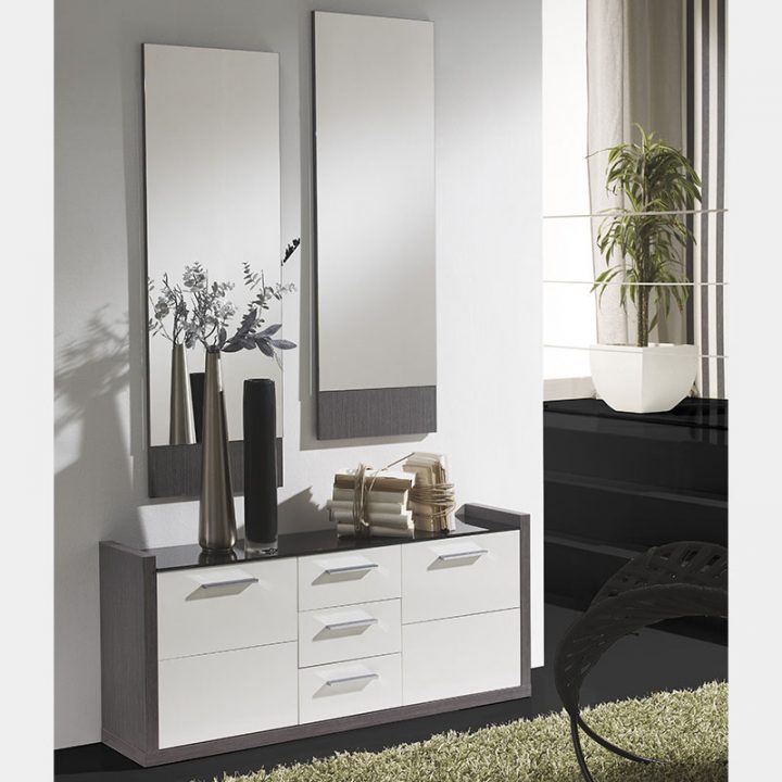 Meuble D'Entrée Gris Et Blanc Moderne | Nouvo Meuble destiné Meuble D Entrée Pas Cher Meuble D'Entrée Gris Et Blanc Moderne | Nouvo Meuble destiné Meuble D Entrée Pas Cher