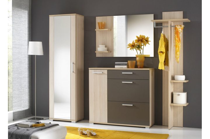 Meuble D'Entrée / Rangement & Vestiaire Avec Miroir Pour serapportantà Petit Meuble D Entrée