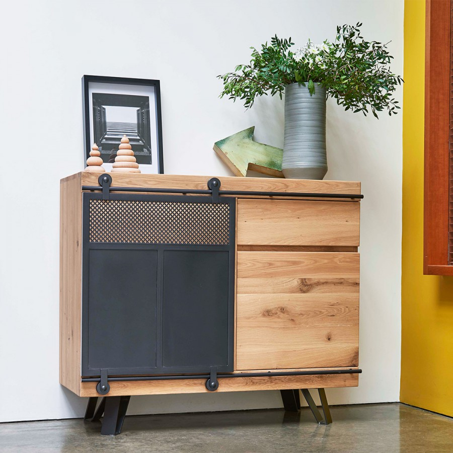 Meuble D'entrée Style Atelier Fusion 1 Porte Coulissante Métal pour Meuble Pour Une Entrée
